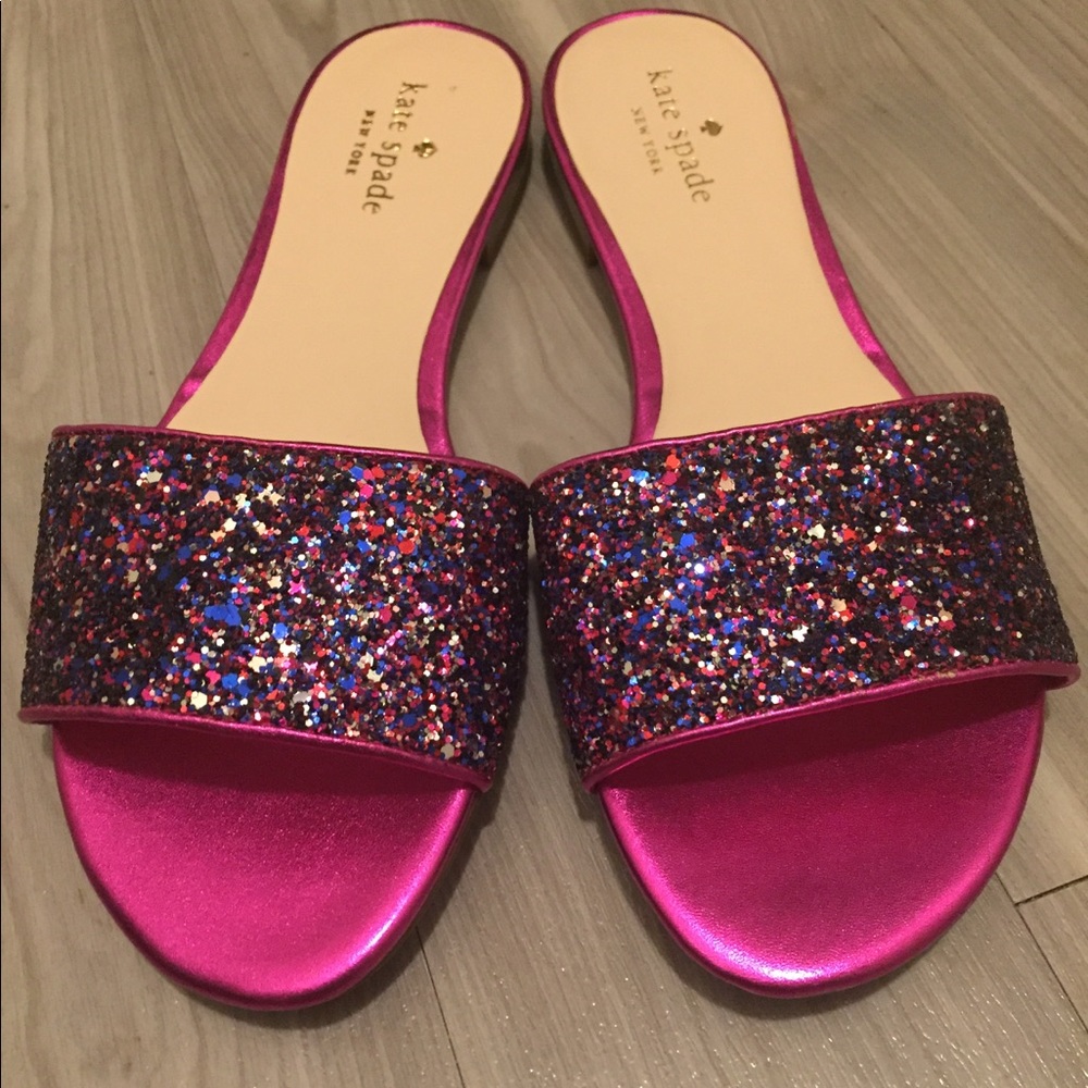 EUC Kate Spade Madeline glitter slides